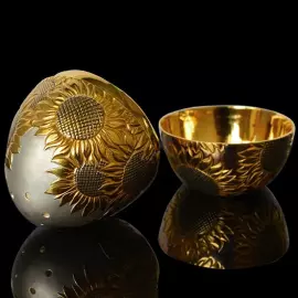 Серебряная солонка "Золотое яичко"
