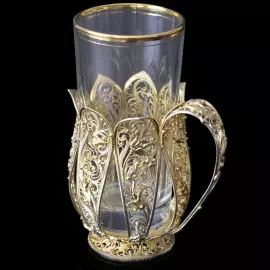 Подстаканник "Вдохновение" из серебра с золочением