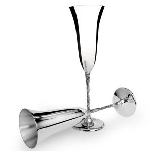 A set of silver wine glasses "Grapevine"
