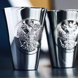 Набор стопок для водки из серебра "Герб" на 2 персоны