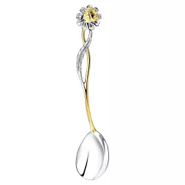 Серебряный набор "Яблоневый сад" с позолотой:: ваза, ложка