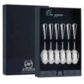 Серебряный набор кофейных ложек "Элегант" на 6 персон