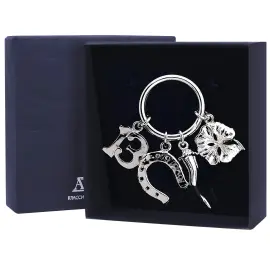 Серебряный брелок для ключей "На счастье"