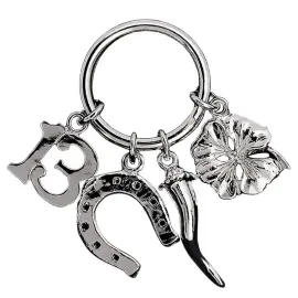 Серебряный брелок для ключей "На счастье"