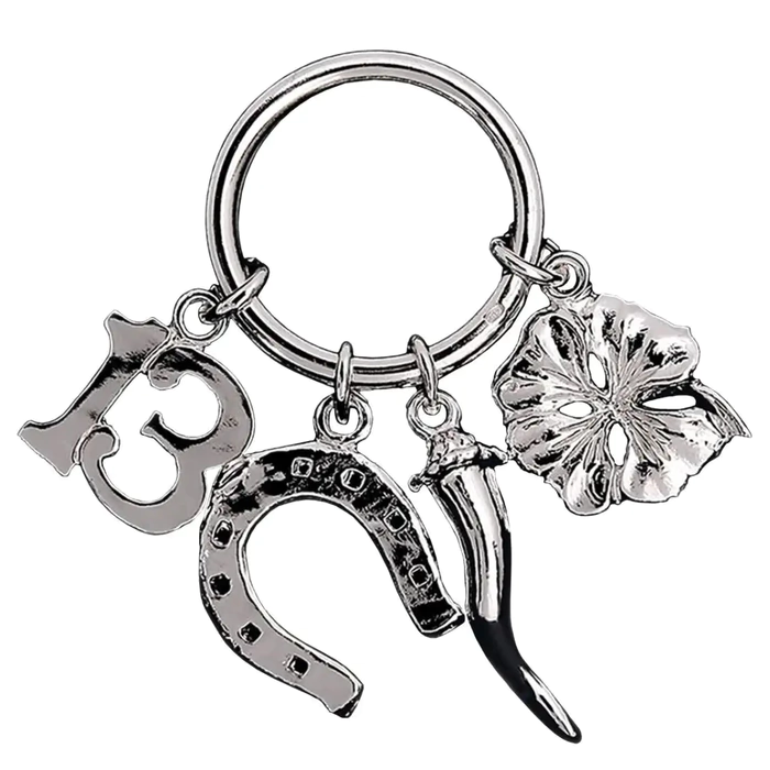Silver keychain for keys "For luck"