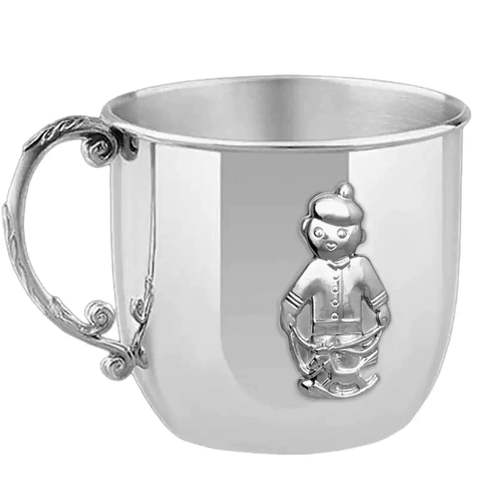 Silver set for kids CD "Boy": mug, spoon, rattle