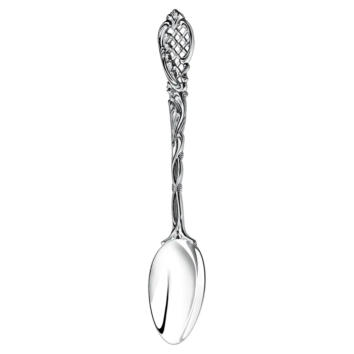 Baroque silver cup holder with blackening