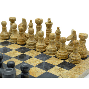 Gift chess made of shell stone and marble "Classic"