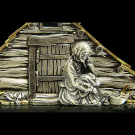 Салфетница серебряная "Землянка" Салфетница серебряная "Землянка"