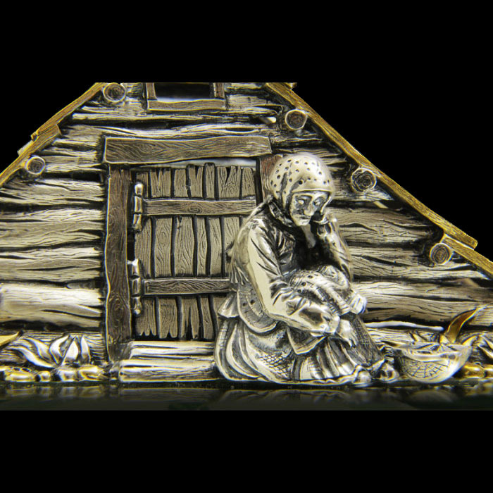 Silver "Dugout" napkin holder