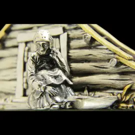 Салфетница серебряная "Землянка" Салфетница серебряная "Землянка"