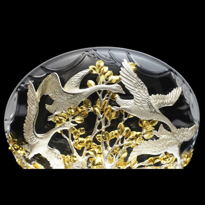 Silver vase "Geese-Swans"