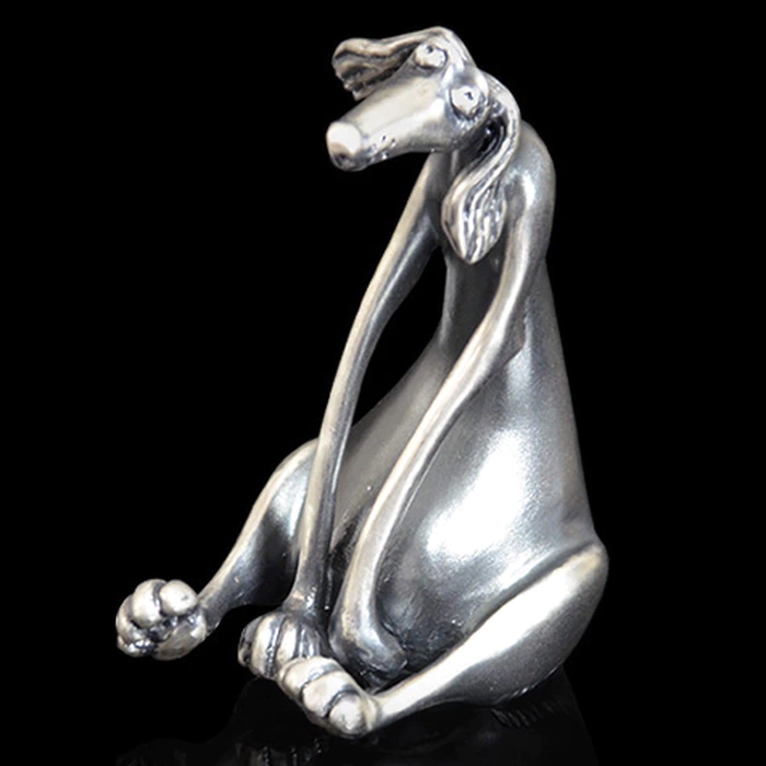 Silver figurine "The dog dreams"