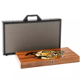 Backgammon made of walnut and amber "Tiger"