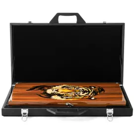 Backgammon made of walnut and amber "Tiger"