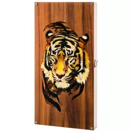 Backgammon made of walnut and amber "Tiger"