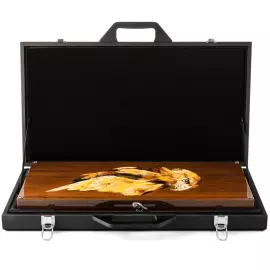 Backgammon made of stained oak and amber "Sokol"