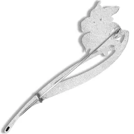 Silver brooch "Narcissus poetic" small, collections "Herbarium of Tatiana Polyakova"