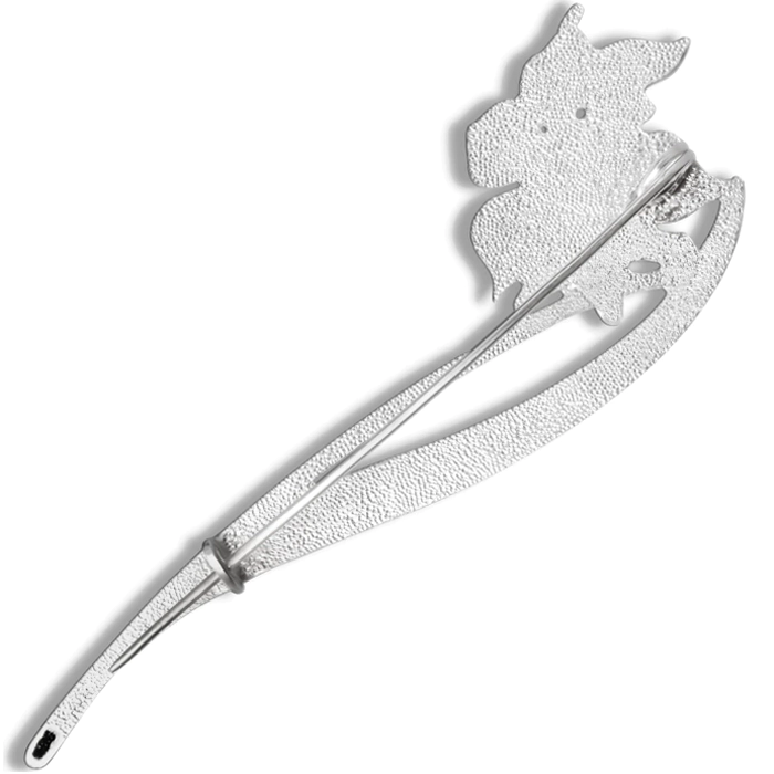 Silver brooch "Narcissus poetic" small, collections "Herbarium of Tatiana Polyakova"