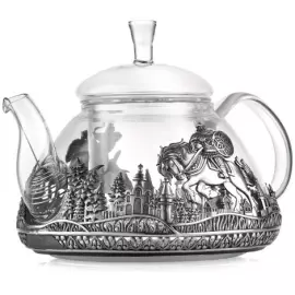 Чайник из серебра "Богатырская сила"