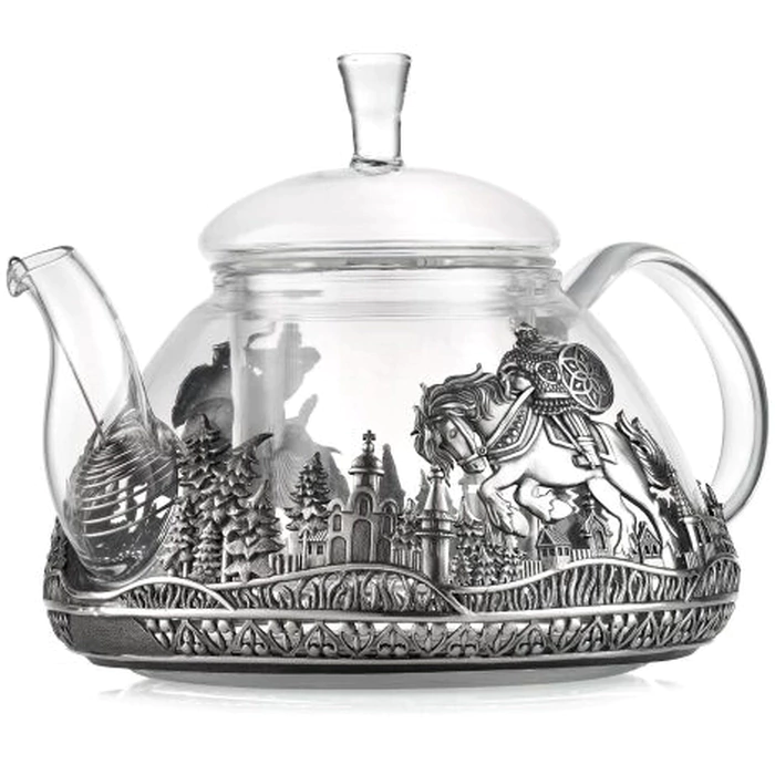 Silver teapot "Heroic strength"