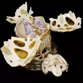 A souvenir from a mammoth tusk "The Egg of the universe. The Birth of the Dragon"