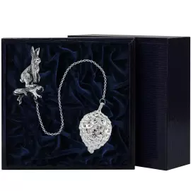 Серебряное ситечко "Зайчик" с чернением в футляр