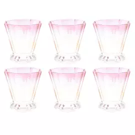Set of Gold Crystal glasses for 6 people