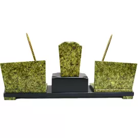 Настольный набор руководителя из змеевика "Секрет" с гербом РФ