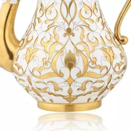 Сервиз кофейный из серебра "Восток" белый