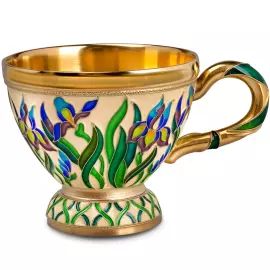 Сервиз чайный серебряный "Ирис" на 2 персоны