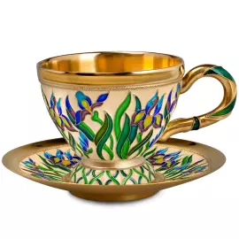 Сервиз чайный серебряный "Ирис" на 2 персоны