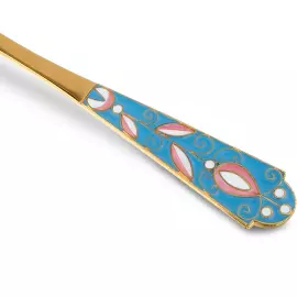 Чайный набор серебряный "Петушок" на 2 персоны