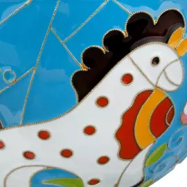 Чайный набор серебряный "Петушок" на 2 персоны