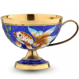 Чайная пара серебряная "Рыбки"