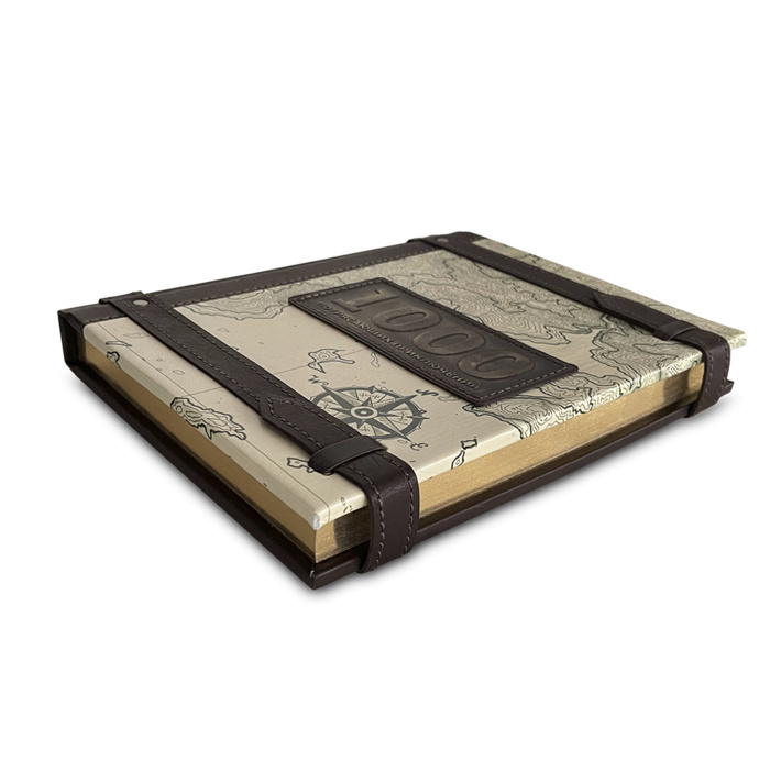The leather-bound encyclopedia "1000 amazing Adventures"