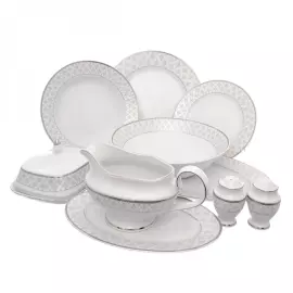 Столовый набор из фарфора Repast "Серебряная сетка" на 6 персон, 25 предметов