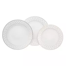 Столовый набор из фарфора Repast "Серебряная сетка" на 6 персон, 25 предметов