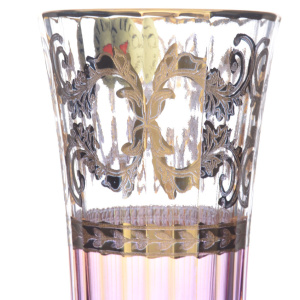 A set of crystal champagne glasses Art Deco` Coll.Fish for 6 people