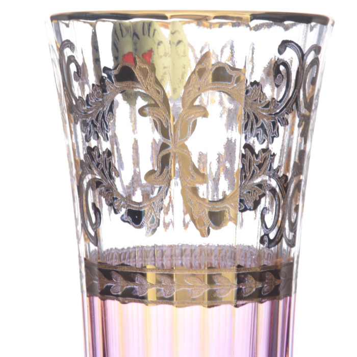 A set of crystal champagne glasses Art Deco` Coll.Fish for 6 people