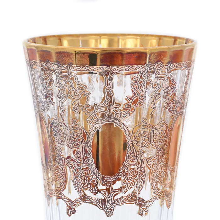 A set of crystal champagne glasses TIMON ADAGIO gold for 6 people