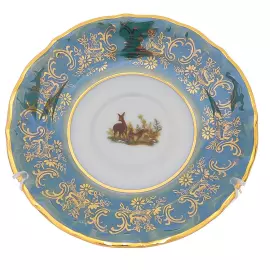 Набор кофейных пар из фарфора Repast "Охота зеленая" на 6 персон