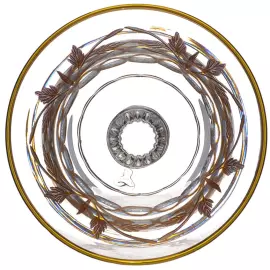 Хрустальная конфетница на ножке TIMON Tiziano Golden/Palm