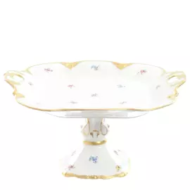 Фарфоровое блюдо на ножке "Queen's Crown. Мелкие цветы"