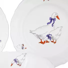 Столовый набор из фарфора Repast "Гуси" на 6 персон, 25 предметов