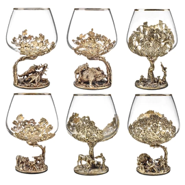 Set of glasses for cognac "Okhotny", for 6 persons