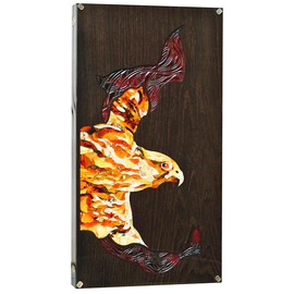 Backgammon made of stained oak and amber "Sokol" collection "Legends of the world"