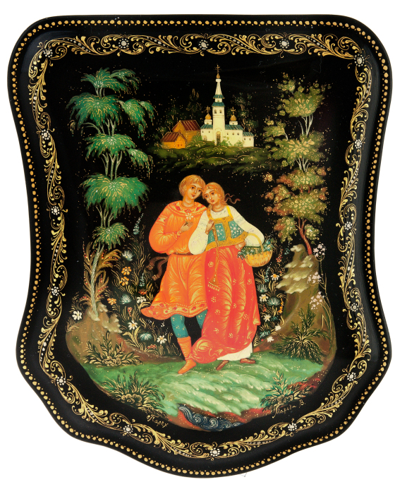 Шкатулка "Парочка" Палех