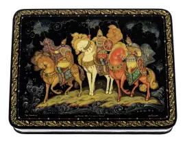 Шкатулка "Три богатыря" Палех