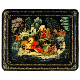 Шкатулка "Зима" Белова, Палех